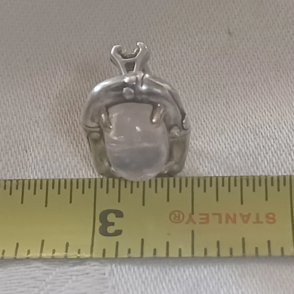 John Hardy Bamboo Rose Quartz Earrings, SS & 18k Gold - Picture 10 of 10